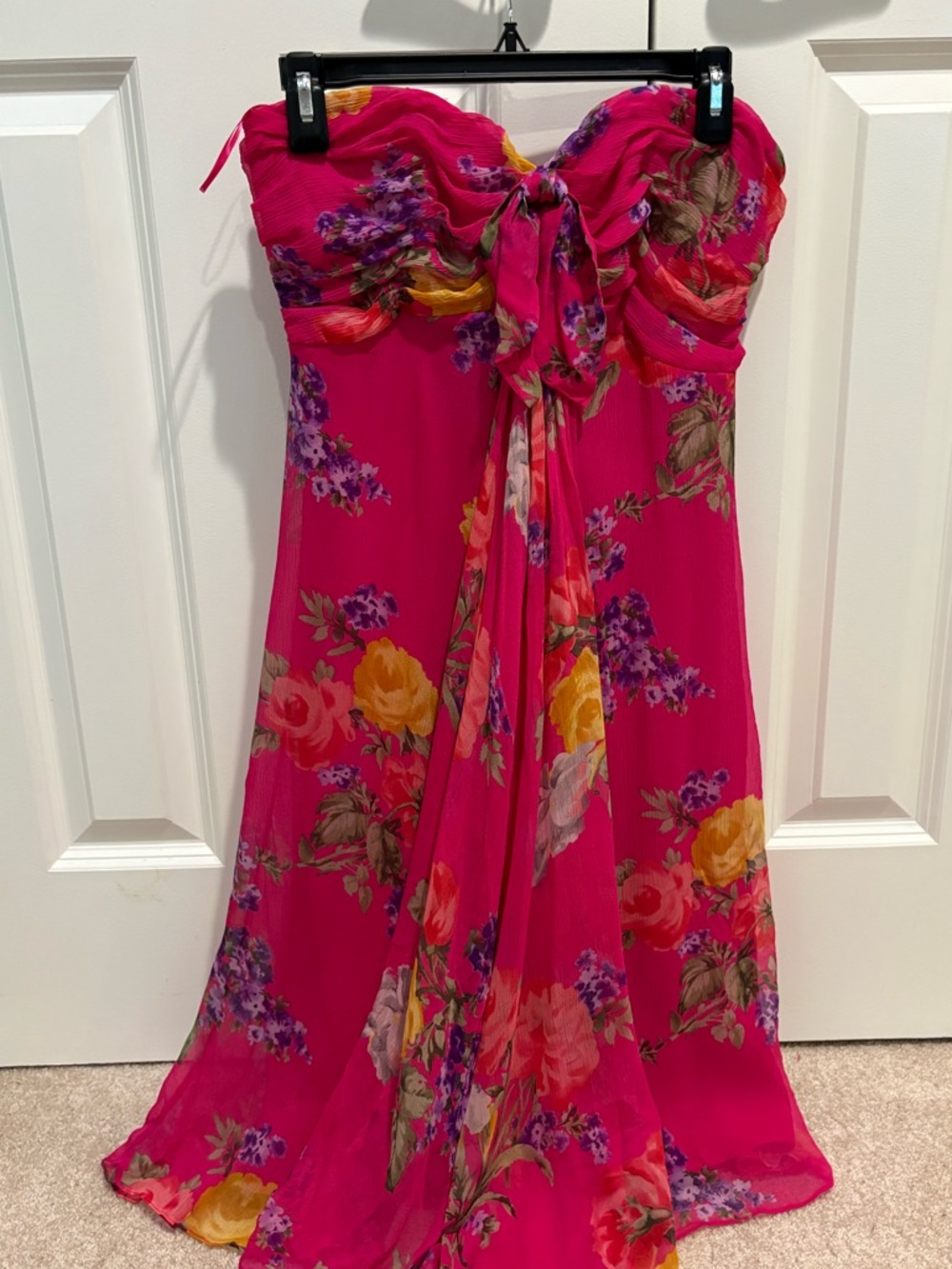 Vintage Silk Ralph Lauren Floral Dress Strapless size 6 - Picture 2 of 7